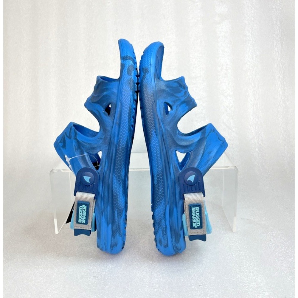 Rugged Shark Adventure Trail Blue Sandals Floatable Washable Boys Size 2 NEW - Picture 12 of 16